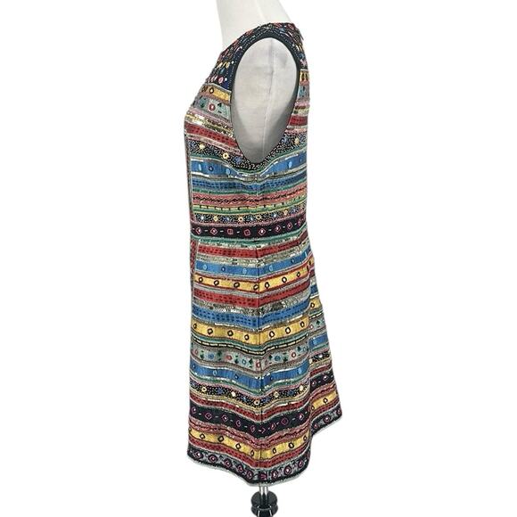 Alice and Olivia Malin Embellished Beaded Embroidered Dress Multicolor Size 8 - Picture 6 of 11